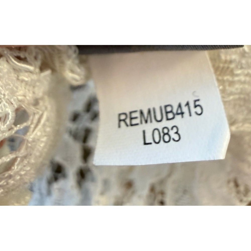 Liz‎ Claiborne Ivory Lace Blouse Sheer Romantic Victorian Style Boho Fairy Top M - Picture 9 of 14
